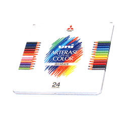 uni ユニ アーテレーズカラー 消せる色鉛筆 24色セット | ゆめ画材