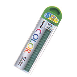 消しゴムで消せるカラー芯0.7mm グリーン （10本入り）