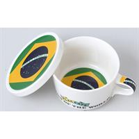 小倉陶器 フラッグカフェ フタ付マグカップ ブラジル