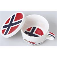 小倉陶器 フラッグカフェ フタ付マグカップ ノルウェー