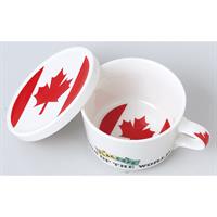 小倉陶器 フラッグカフェ フタ付マグカップ カナダ