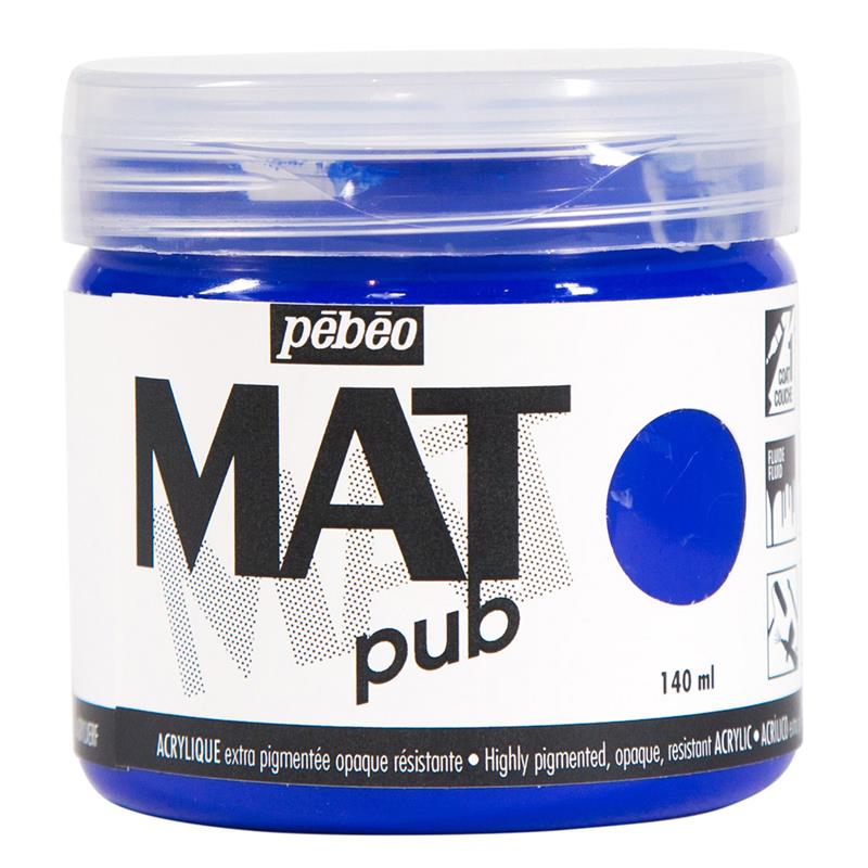 pebeo マットピュブ 水性アクリルペイント 140ml ウルトラマリンブルー
