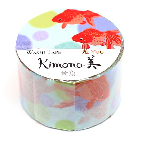 kimono美 和紙マスキングテープ レトロモダンタイプ 金魚 25mm×5m巻 GR-2002