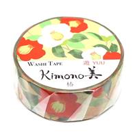 kimono美 和紙マスキングテープ レトロモダンタイプ 椿 15mm×7m巻 GR-2005