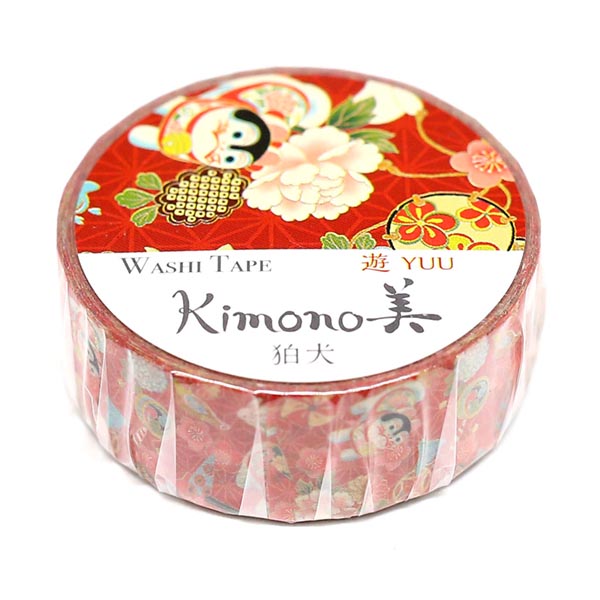 kimono美 和紙マスキングテープ レトロモダンタイプ 狛犬 15mm×7m巻 GR-2007