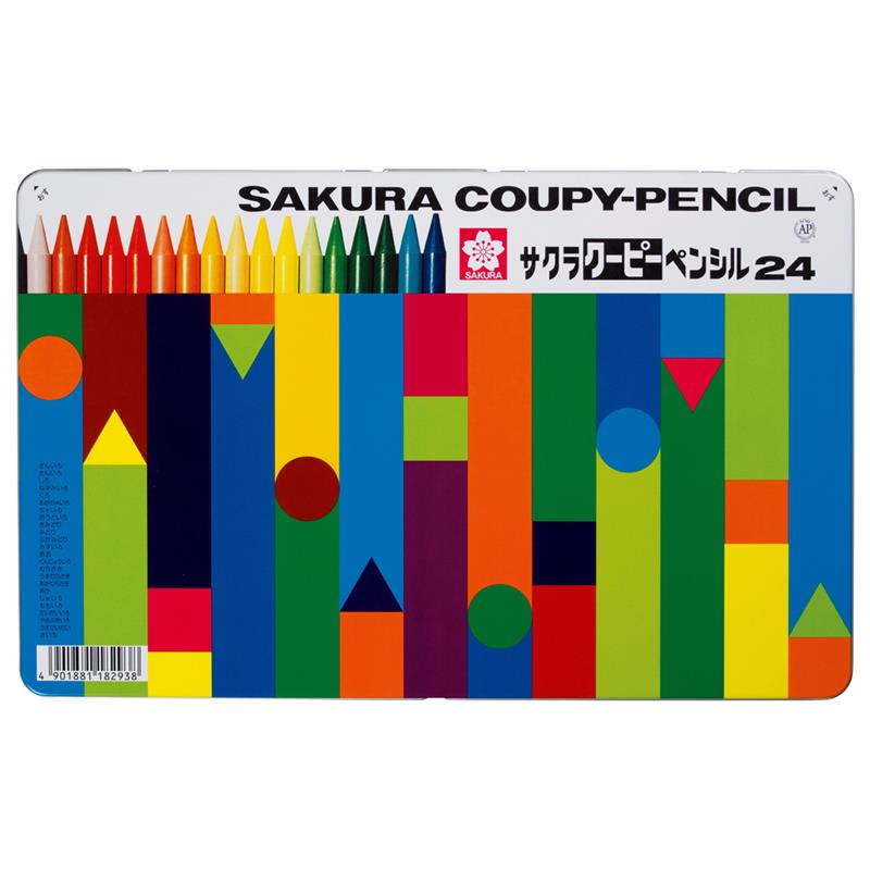 サクラクレパス クーピーペンシル 24色セット (缶入) | ゆめ画材