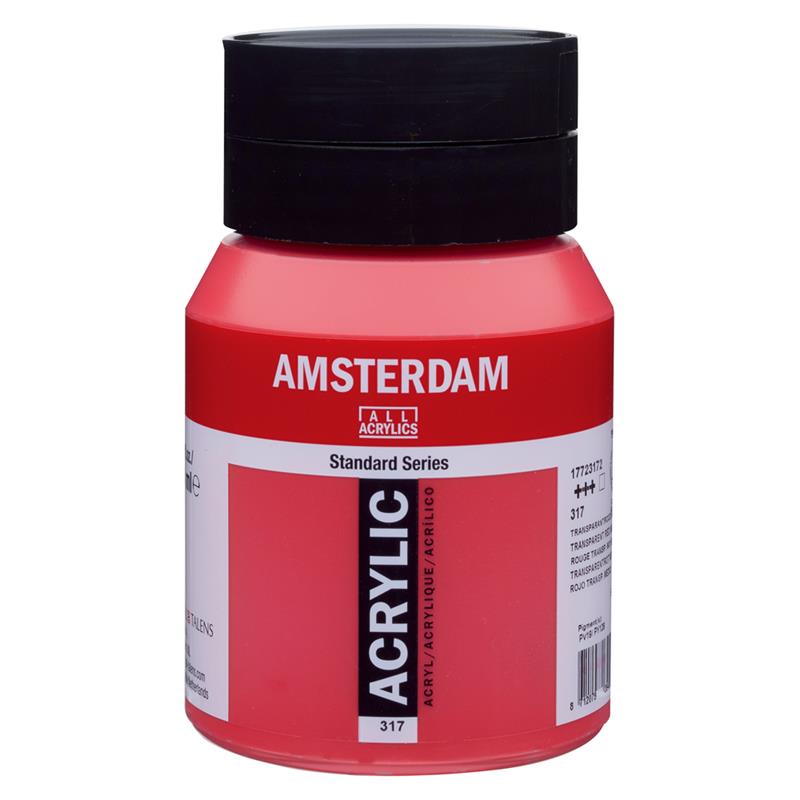 アムステルダム アクリリックカラー 500ml トランスペアレントレッドミディアム