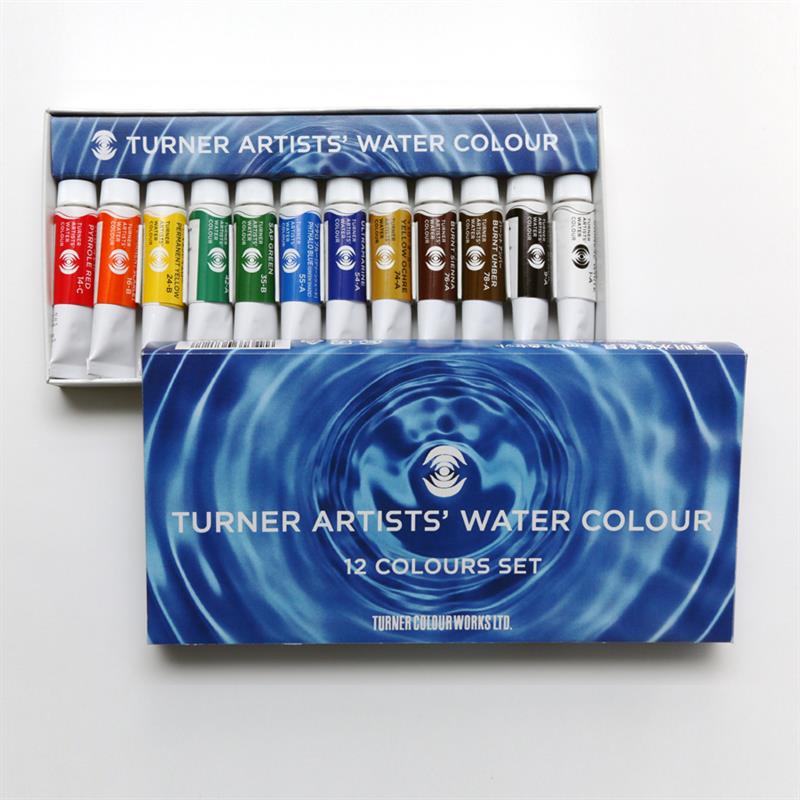 ターナー 海外版 アーティスト ウォーターカラー 専門家用 透明水彩絵具 12色セット15ml