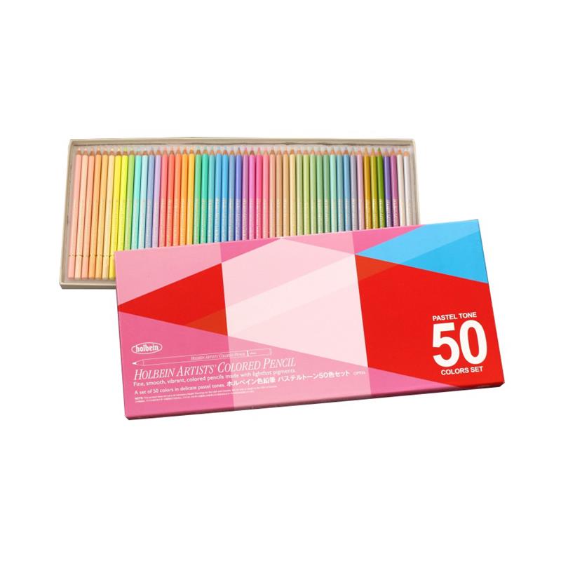 ホルベイン アーチスト色鉛筆 パステルトーン50色セット 紙函入 Op936 ゆめ画材