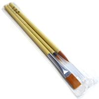 アクリル用 茶ナイロン筆 三点セット 【2022 夏の筆祭り セール対象商品】